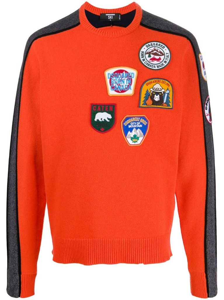 logo patch embellished jumper