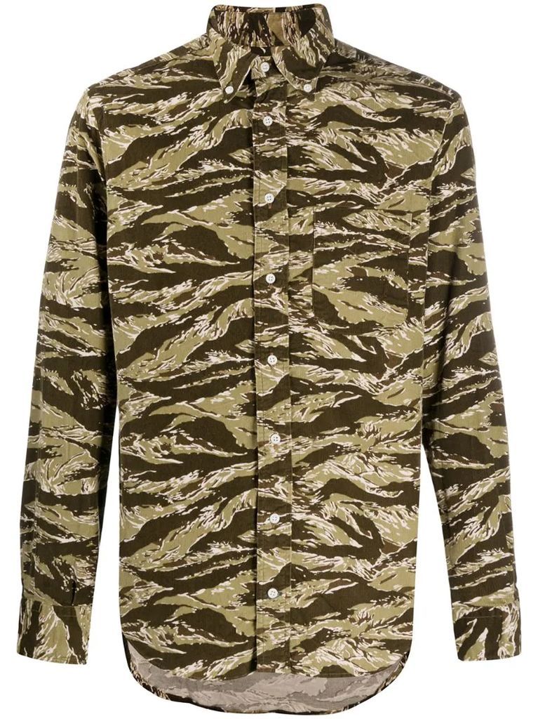 camouflage button-up shirt