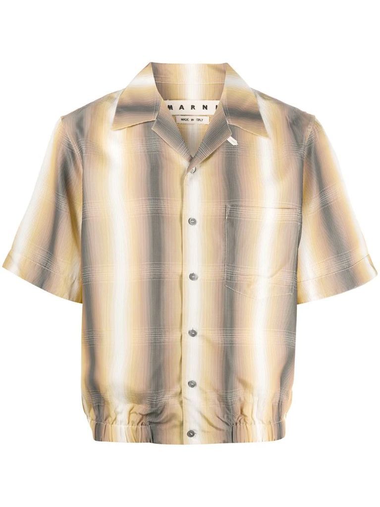 stripe-pattern elasticated-waist shirt