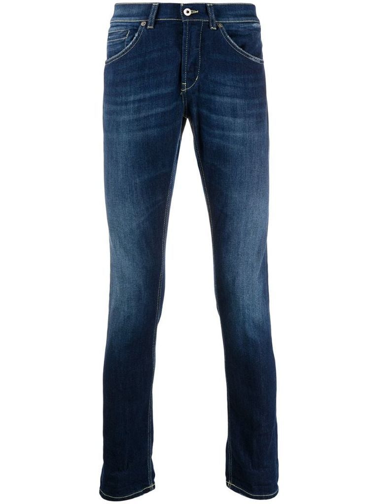 mid-rise slim-fit jeans