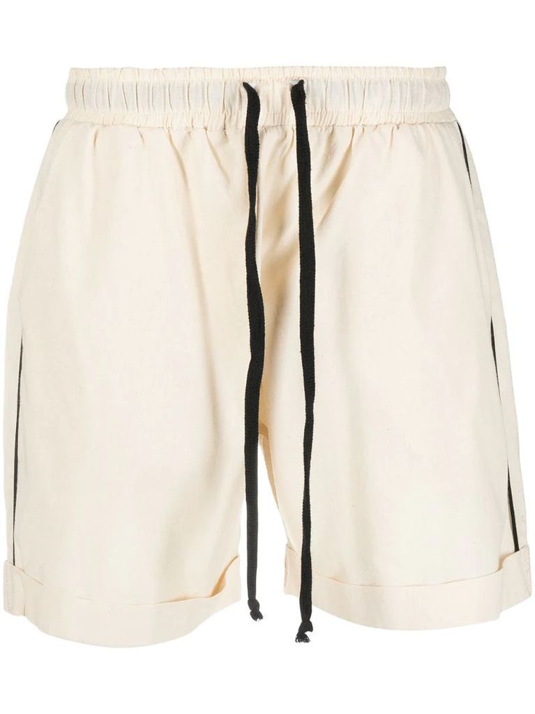 contrast-trim cotton shorts