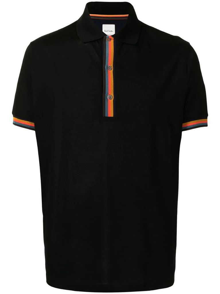 rainbow-stripe polo shirt