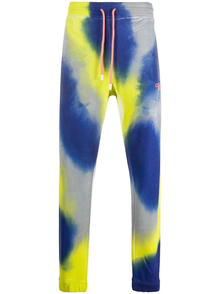 tie-dye logo-embroidered track pants