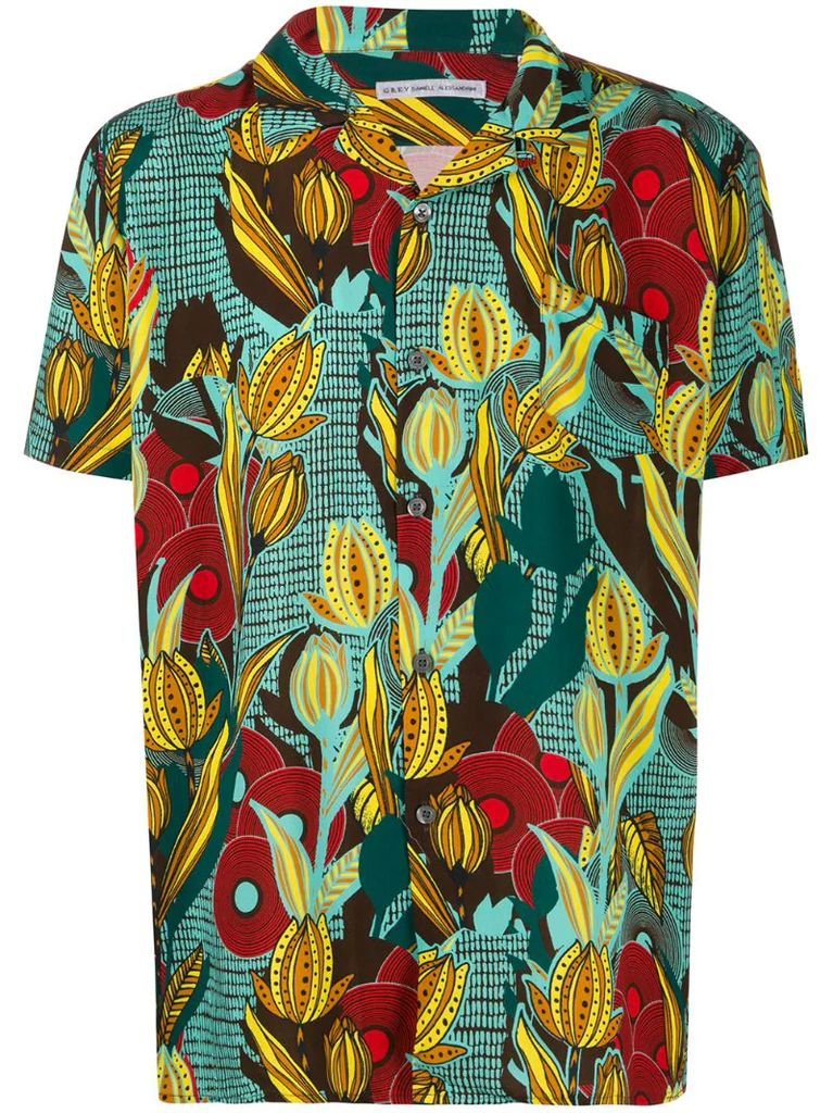 floral print shortsleeved shirt