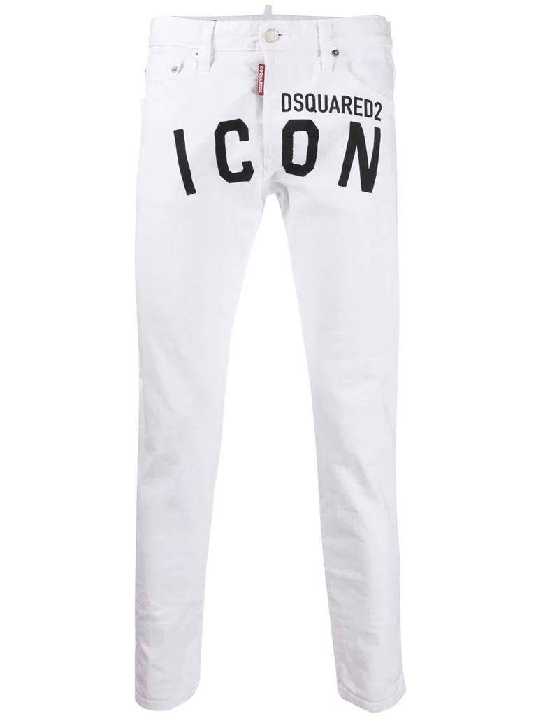 ICON logo tapered jeans