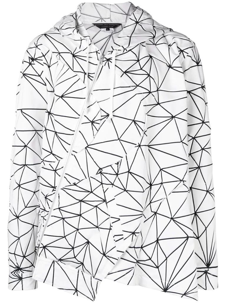 geometric-print asymmetric jacket