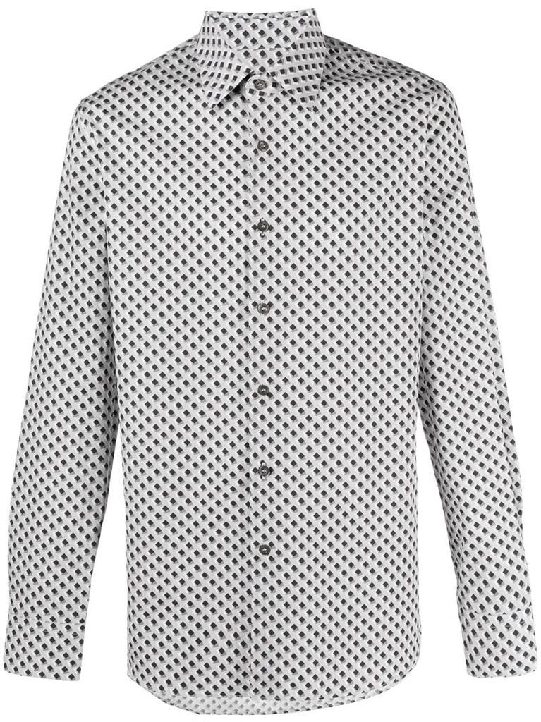 geometric print long sleeve shirt