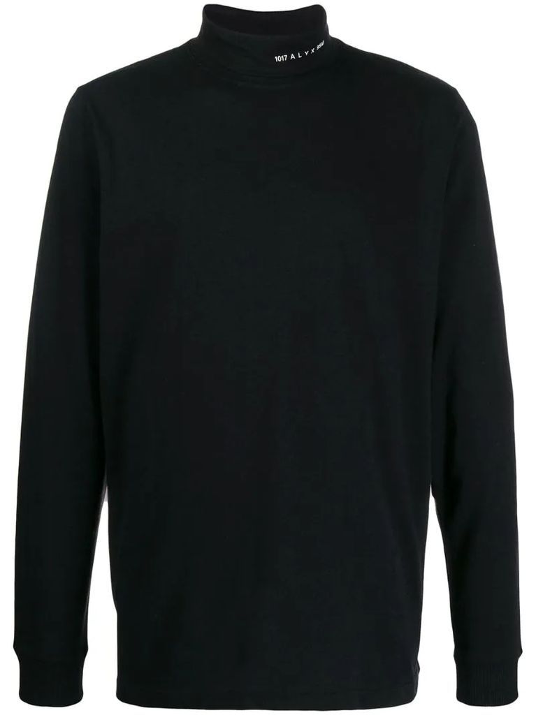 embroidered logo roll neck