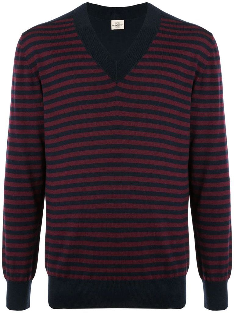 V-neck striped jumper
