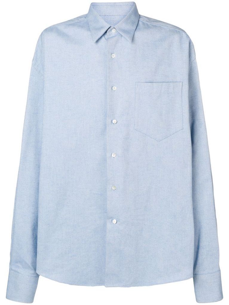 Oversize Long Sleeve Shirt With Chest Pocket