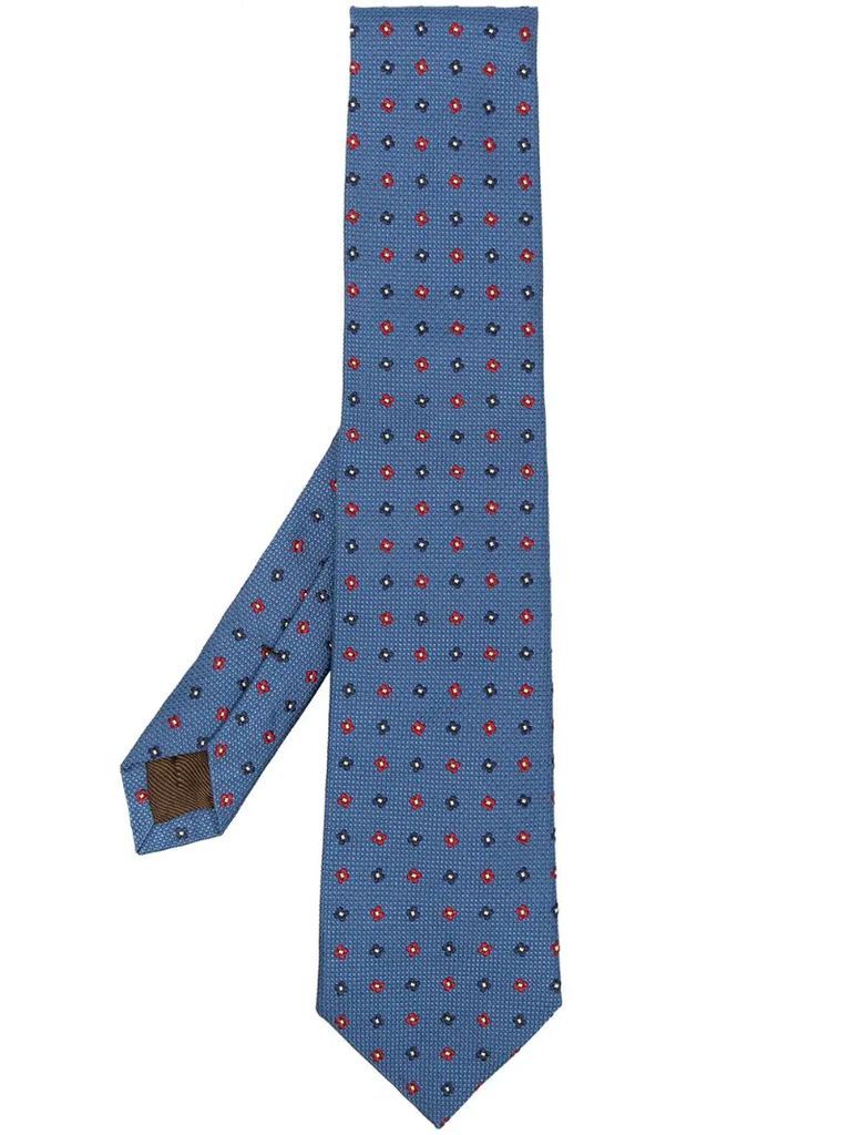 embroidered floral silk tie