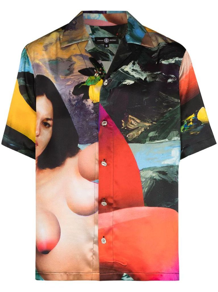 Rebecca graphic-print silk shirt