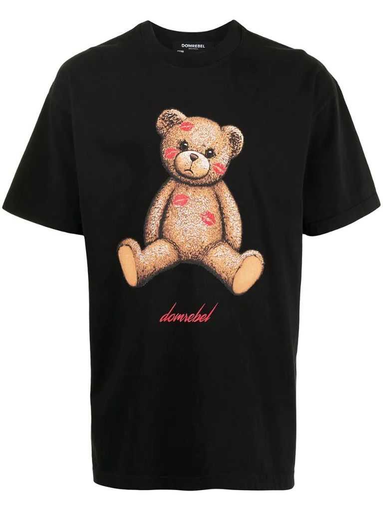teddy bear-print T-shirt