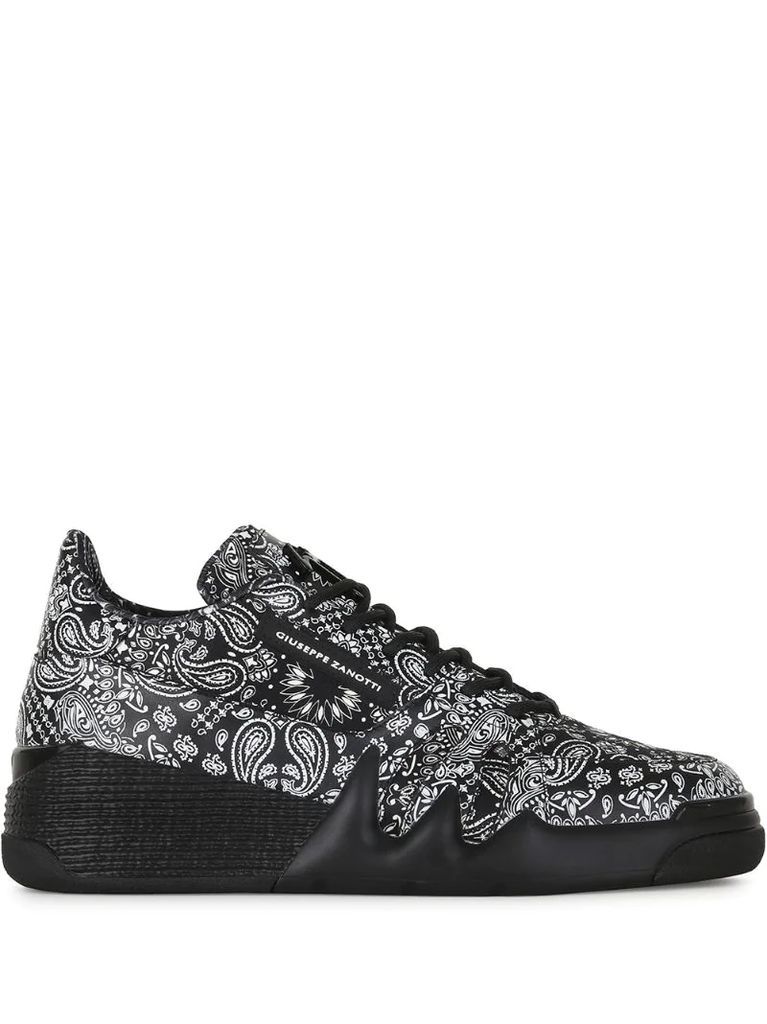 paisley print sneakers