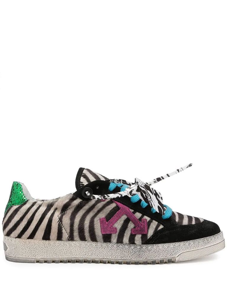zebra print low-top sneakers