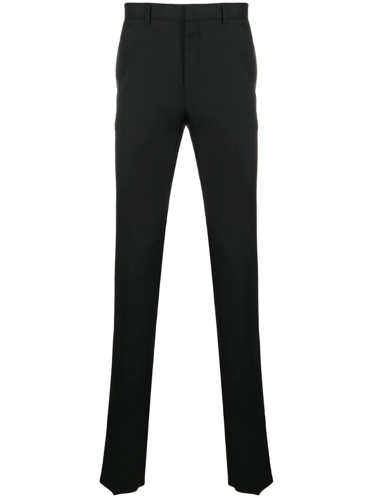 contrast stitch skinny tailored trousers