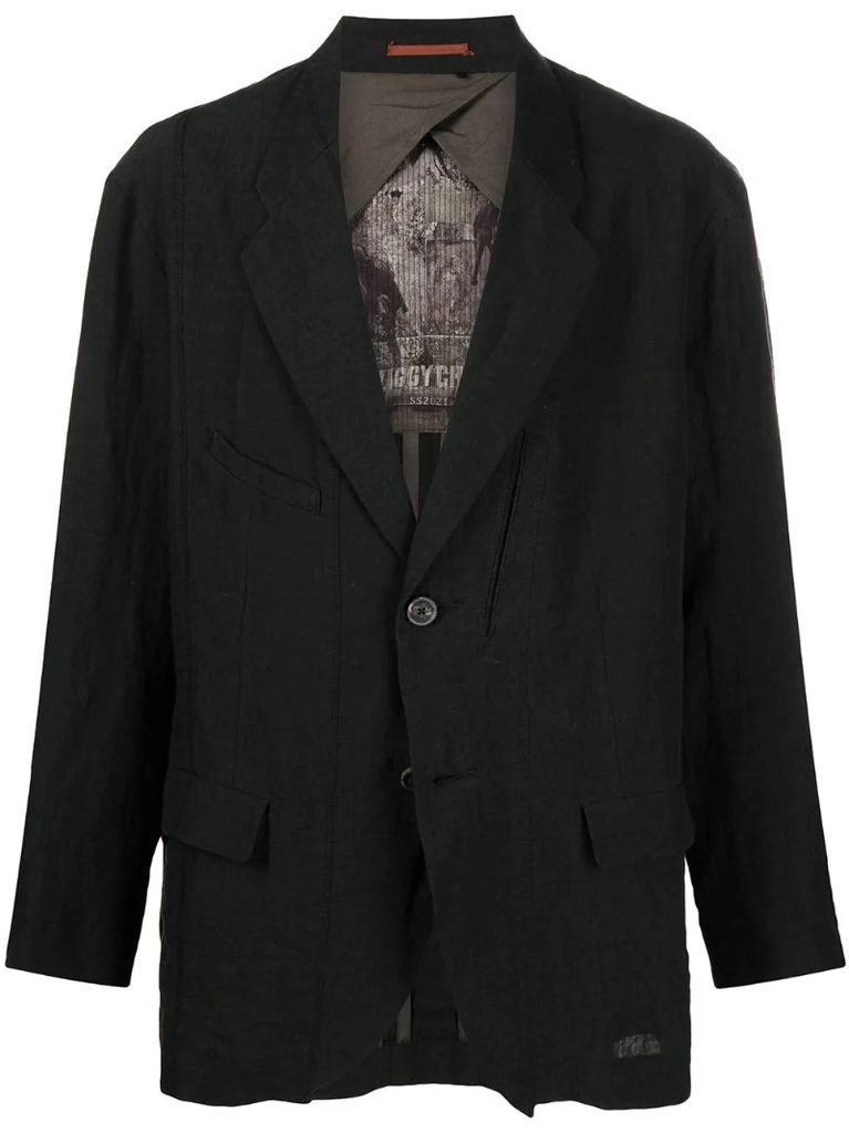 loose-fit linen blazer