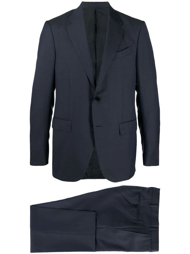 single-breasted wool-silk blend suit