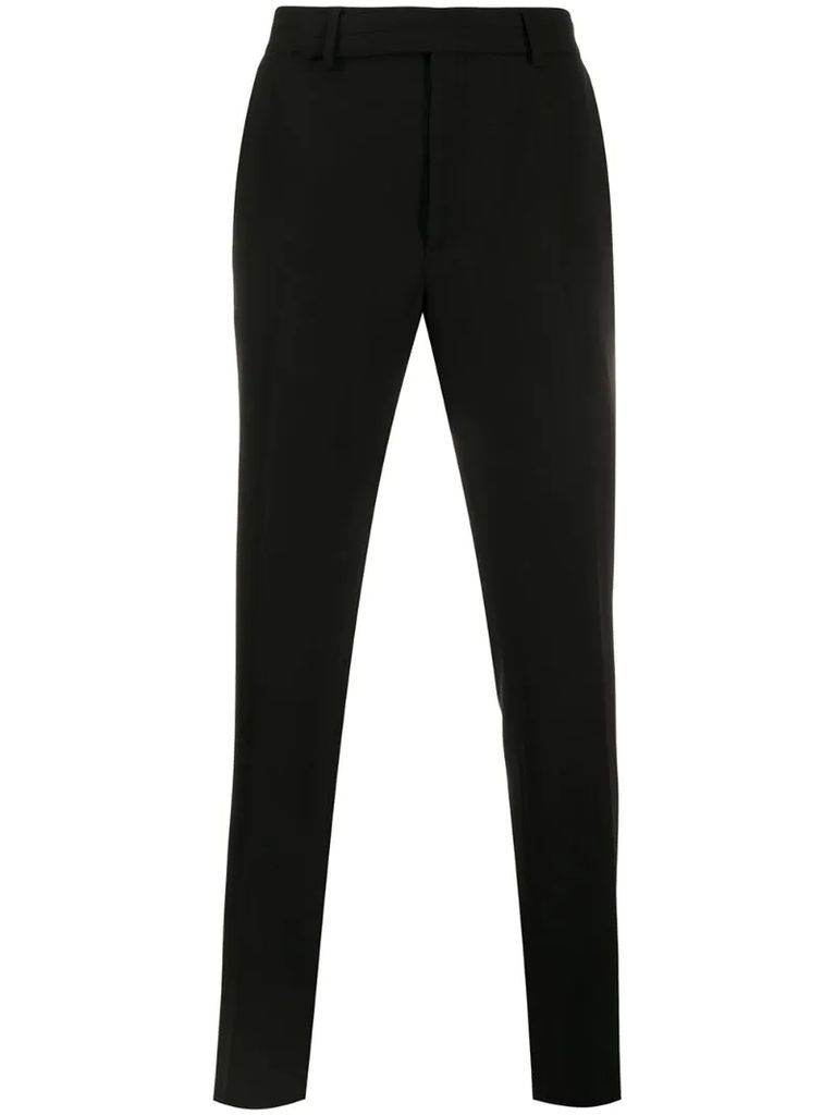 pressed crease tailored trousers