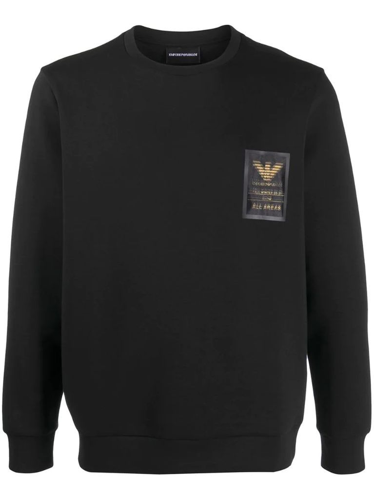logo-print rib-trimmed sweatshirt