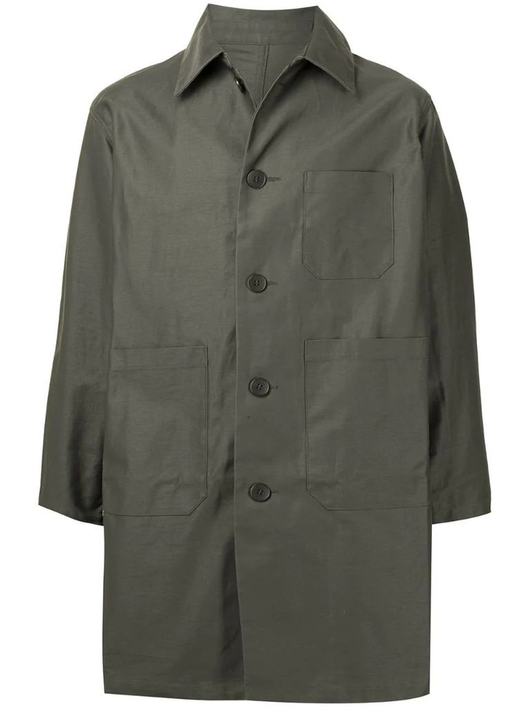 Washed Worker single-breasted coat