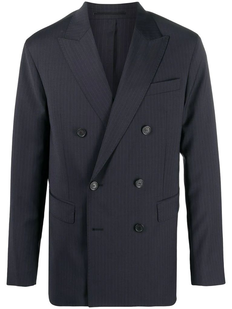 pinstripe double-breasted jacket