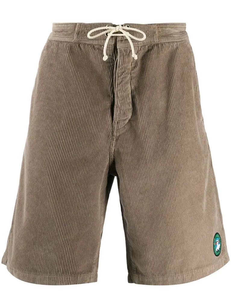 drawstring-waist cotton shorts