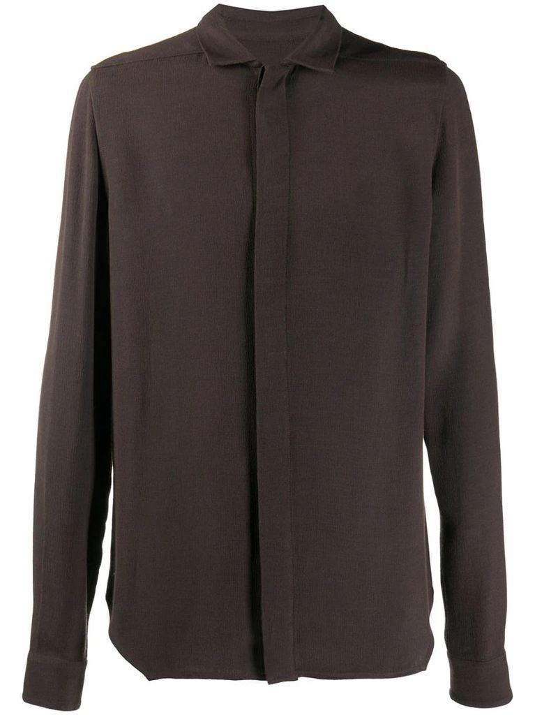 long sleeve concealed placket shirt