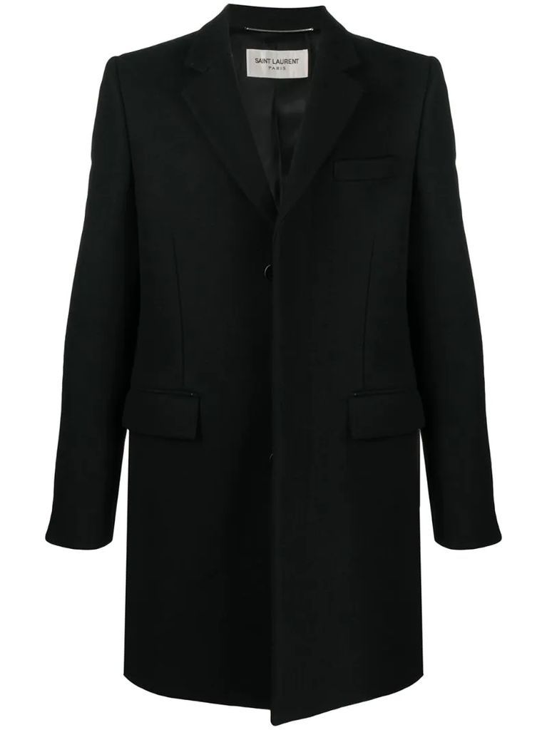 concealed fastening single-breasted coat