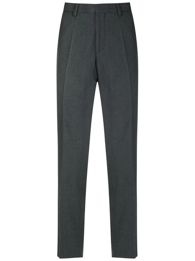 straight-leg trousers with pressed crease