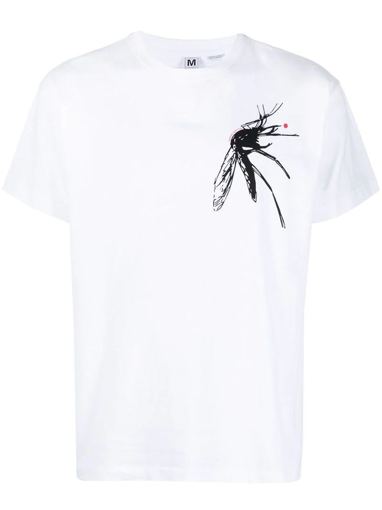 mosquito-print cotton T-shirt