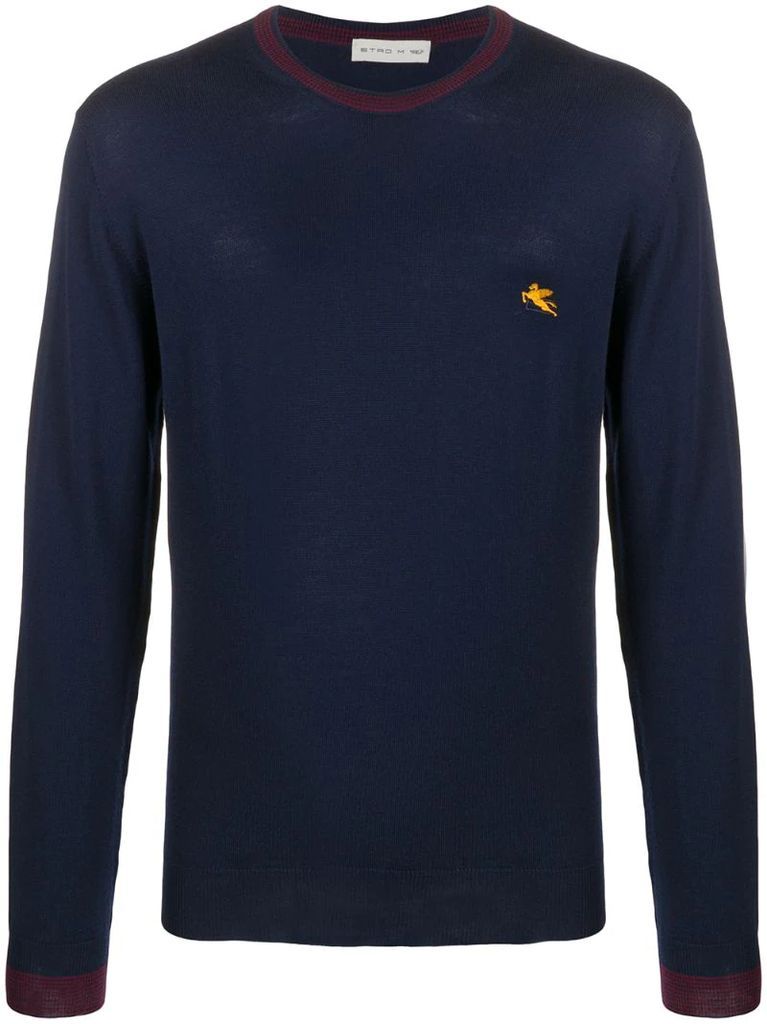 Pegaso embroidery wool jumper