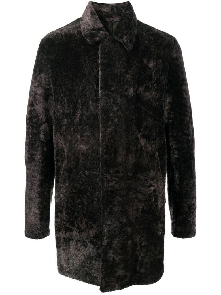 long-sleeve shearling coat