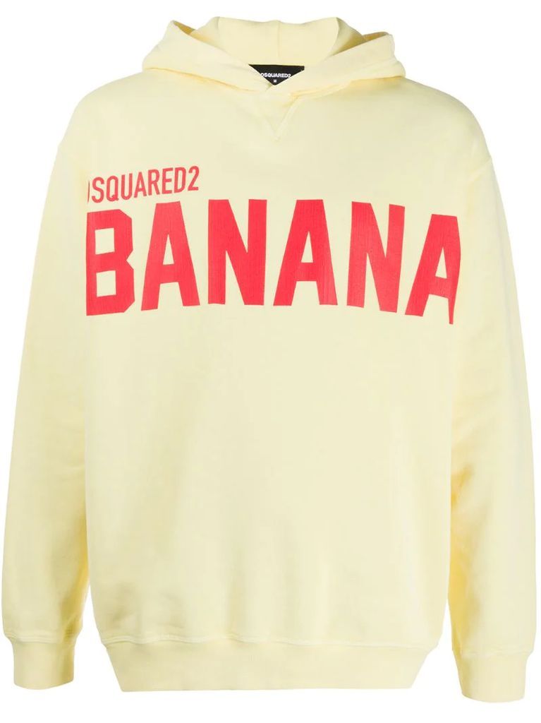 Banana-print hooded sweatshirt