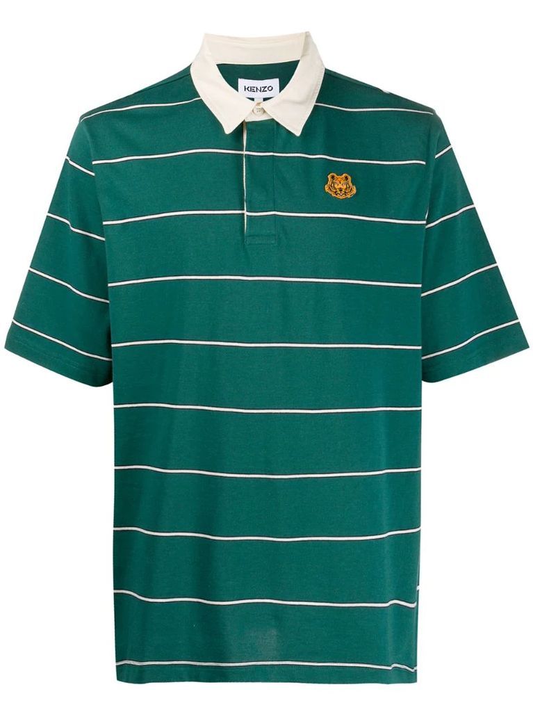 Tiger Crest horizontal-stripe polo shirt
