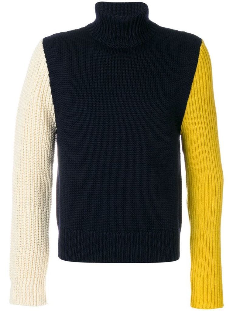 ribbed colour block sweater