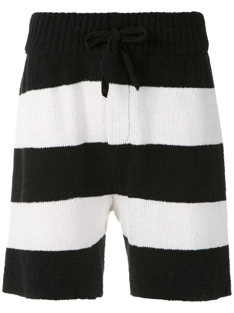 striped knit shorts