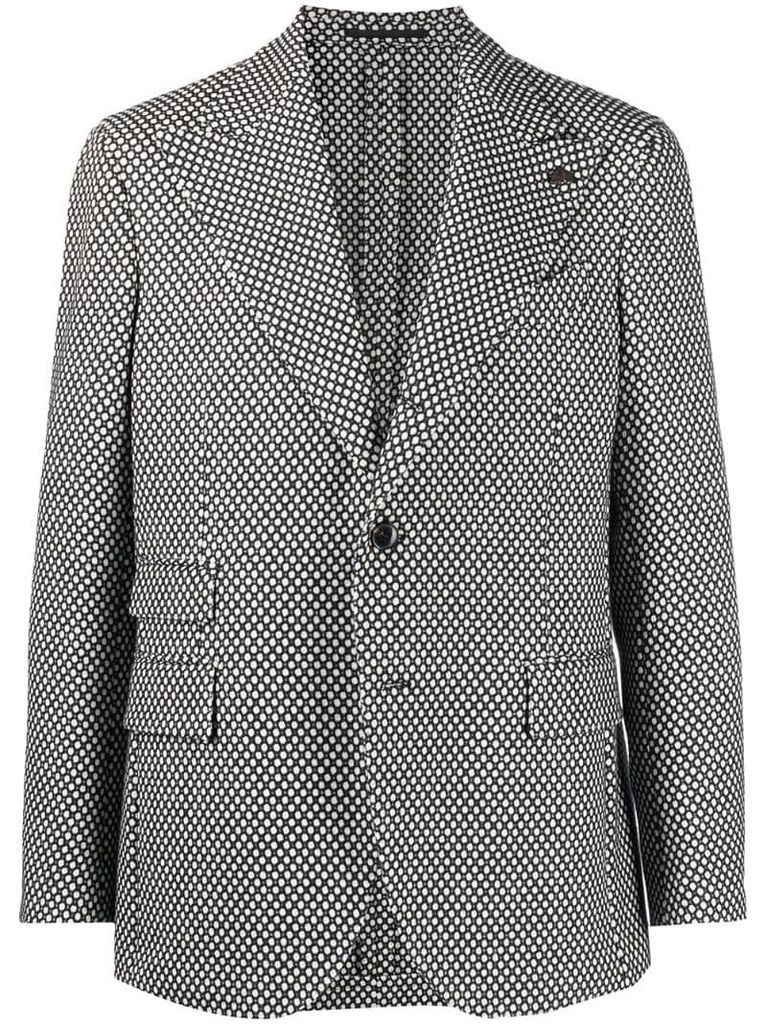 polka-dot single-breasted blazer