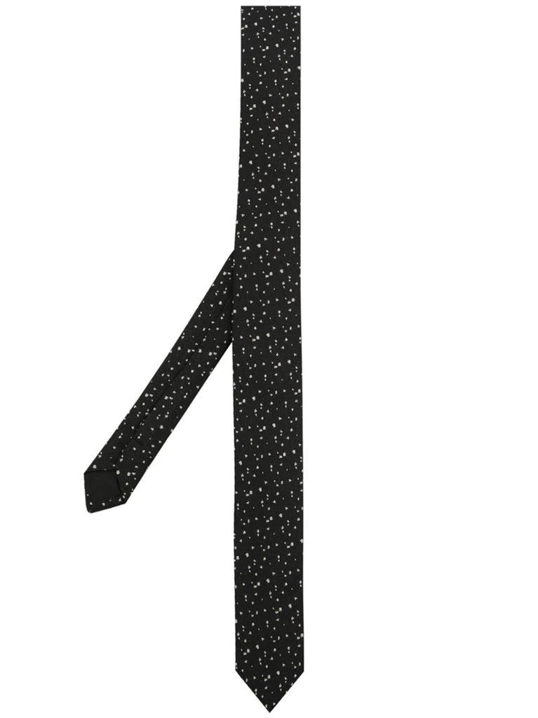 embroidered-detail silk tie
