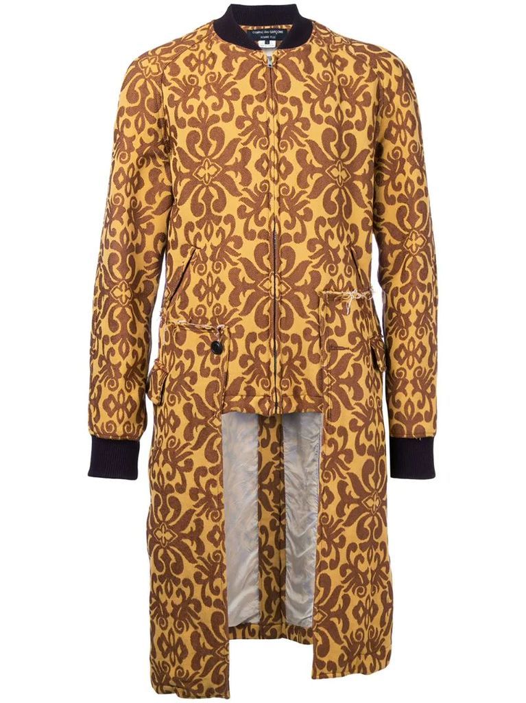 embroidered brocade kilt coat