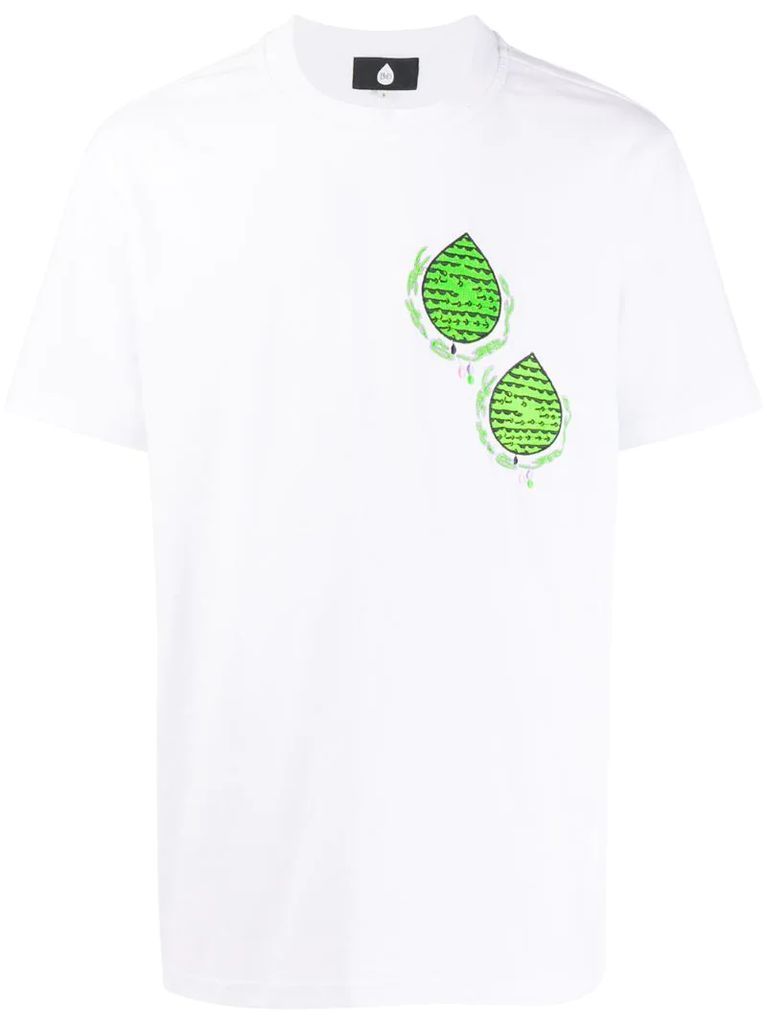 leaf print T-shirt