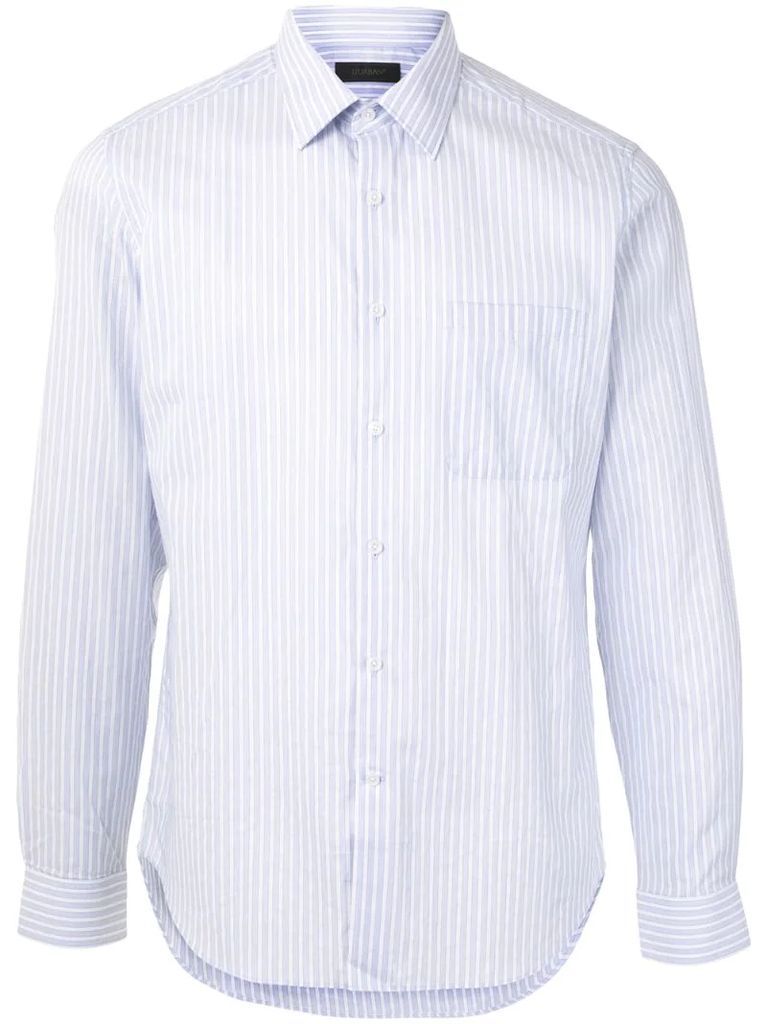 patch-pocket pinstripe shirt
