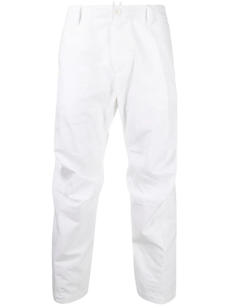 cropped tapered chino trousers