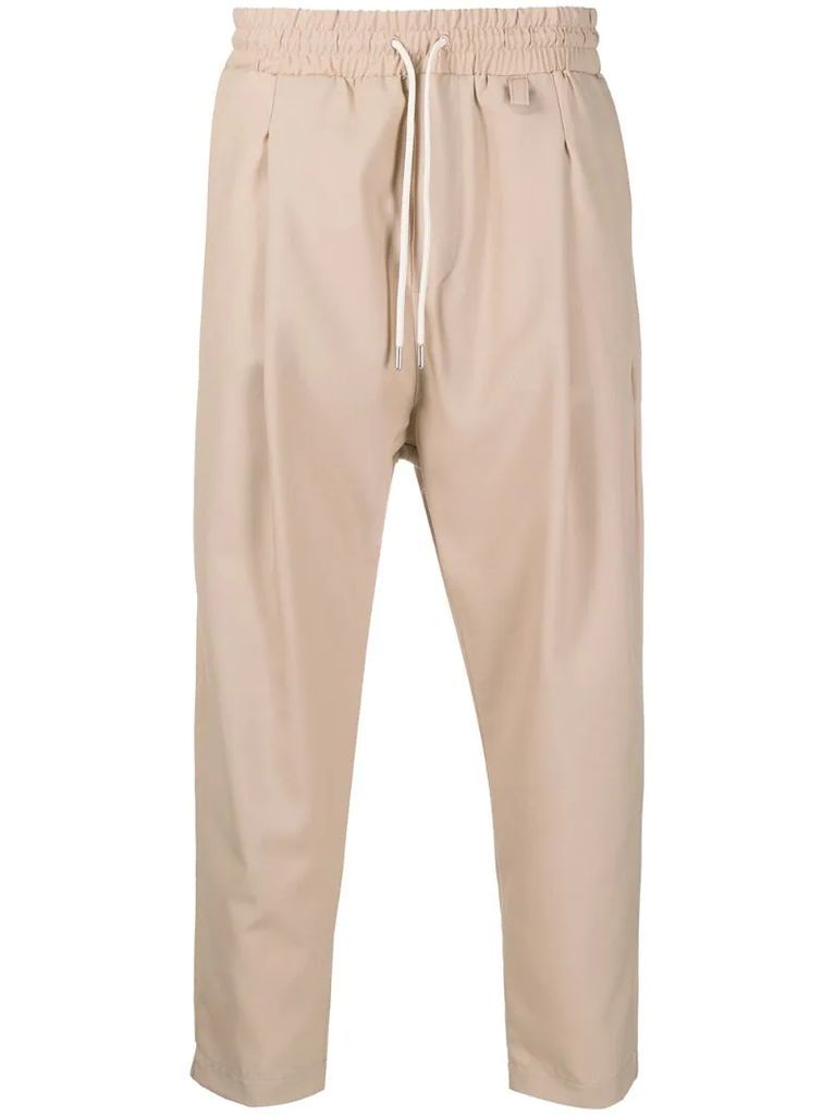 tapered elasticated trousers