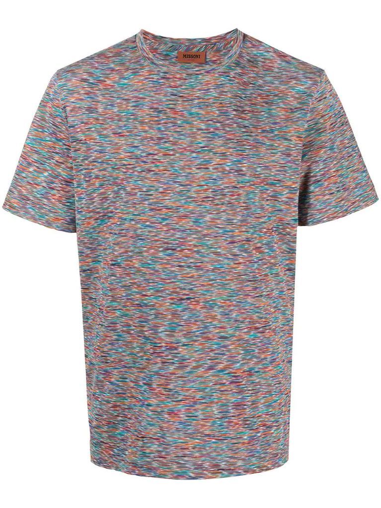 abstract print crew-neck T-shirt