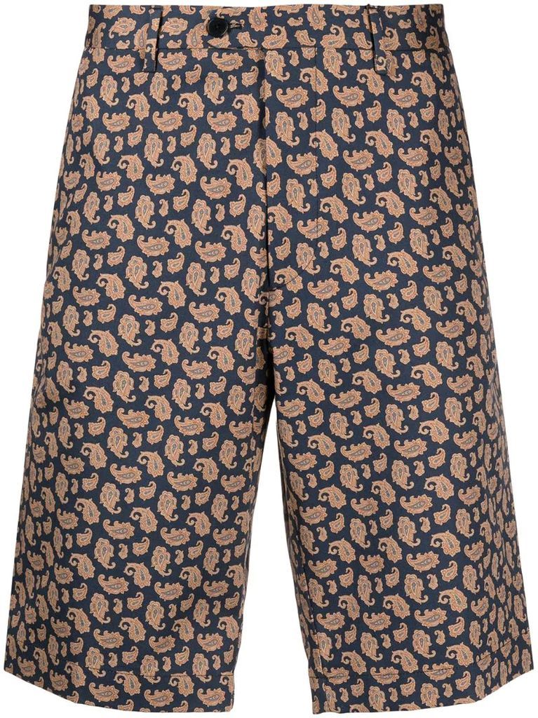 mid-rise paisley-print bermuda shorts