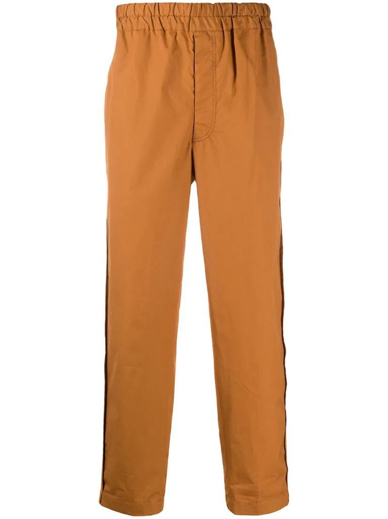 poplin tapered trousers