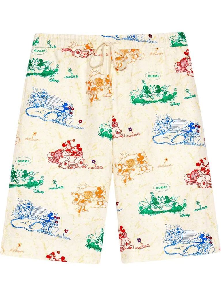 x Disney Mickey Mouse and Minnie print shorts