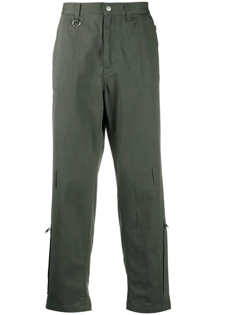 zipper detail trousers