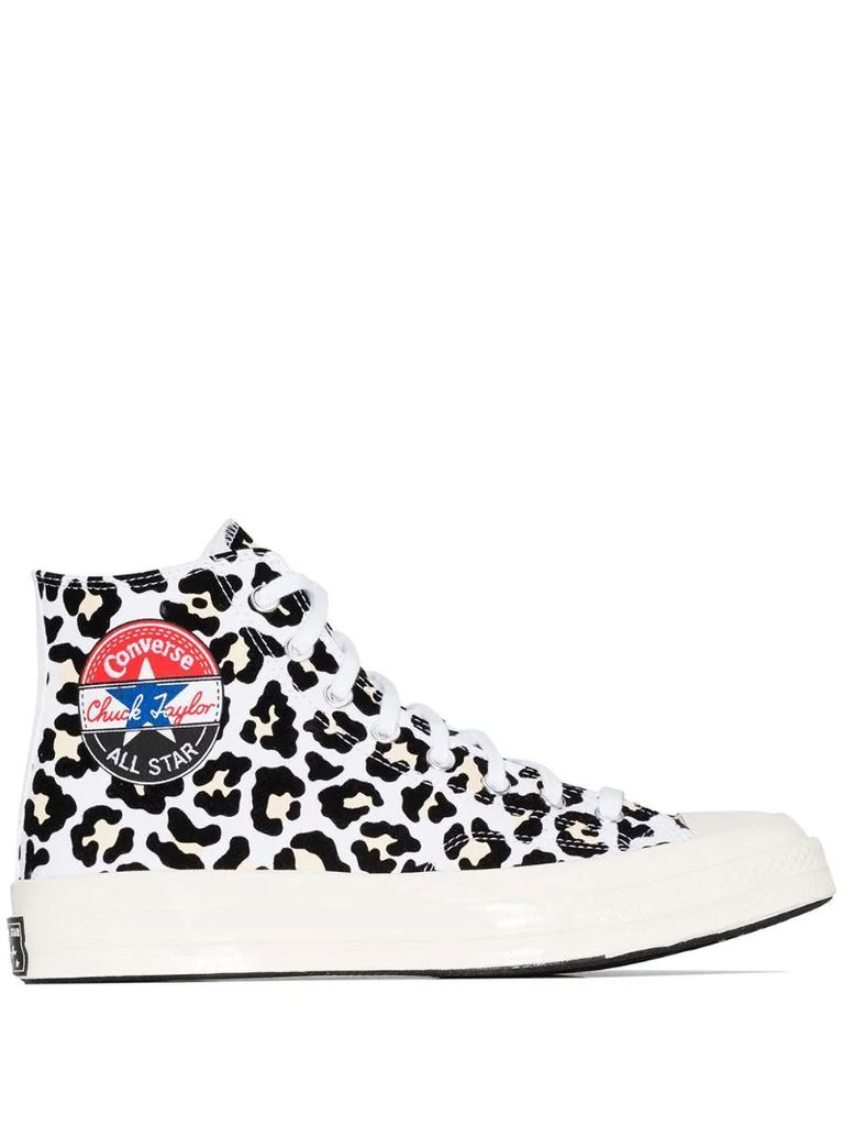 Chuck 70mm flocked leopard-print high top sneakers